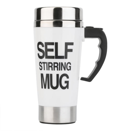 FX-589 400ml 304 Stainless Steel Automatic Stirring Coffee Cup(White) - Stirrer & Squeezer by buy2fix | Online Shopping UK | buy2fix
