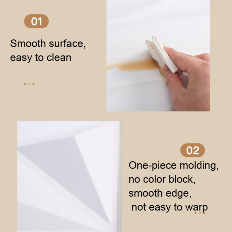 PVC Material Stereo 3D Shooting Background Board Photo Props,50 X 50cm(D105 Ripple White) - Other by buy2fix | Online Shopping UK | buy2fix