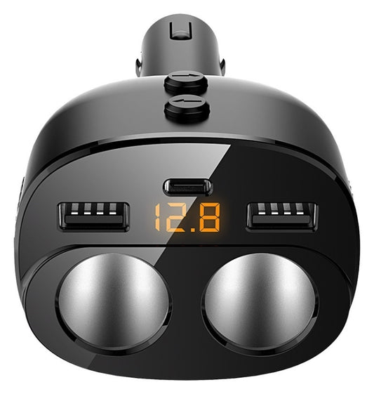 Car Charger With Switch Double Cigarette Hole Car Socket(C06 Neutral) - Car Charger by buy2fix | Online Shopping UK | buy2fix