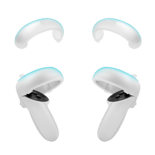 1 Pair  Controller Grip Anti-collision Silicone Ring for Meta Quest 2(Transparent)
