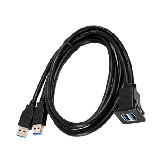 RF-56 Dual-port USB3.0 Waterproof Cable Car Dashboard Audio Extension Line, Cable Length: 1m - DIY Cables by buy2fix | Online Shopping UK | buy2fix