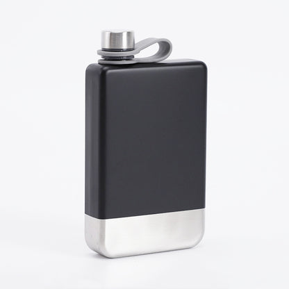 9oz Portable 304 Stainless Steel Flagon Whiskey Vodka Wine Pot Hip Flask(Matte Black) - Condiment Bottles & Hip Flasks by buy2fix | Online Shopping UK | buy2fix