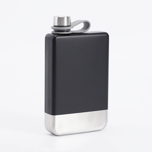 9oz Portable 304 Stainless Steel Flagon Whiskey Vodka Wine Pot Hip Flask(Matte Black) - Condiment Bottles & Hip Flasks by buy2fix | Online Shopping UK | buy2fix
