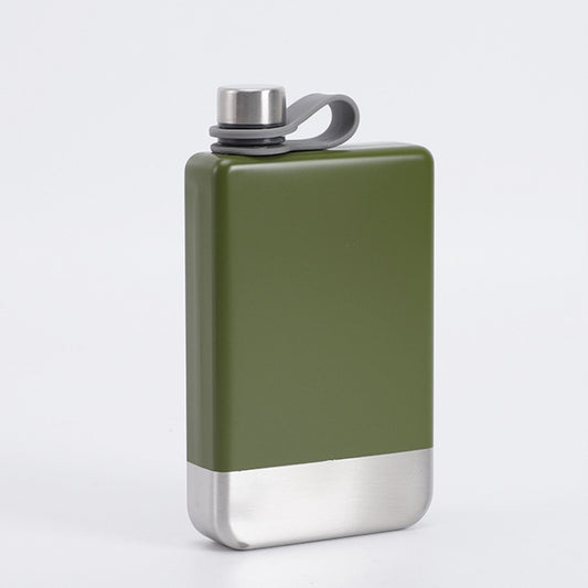 9oz Portable 304 Stainless Steel Flagon Whiskey Vodka Wine Pot Hip Flask(Military Green) - Condiment Bottles & Hip Flasks by buy2fix | Online Shopping UK | buy2fix