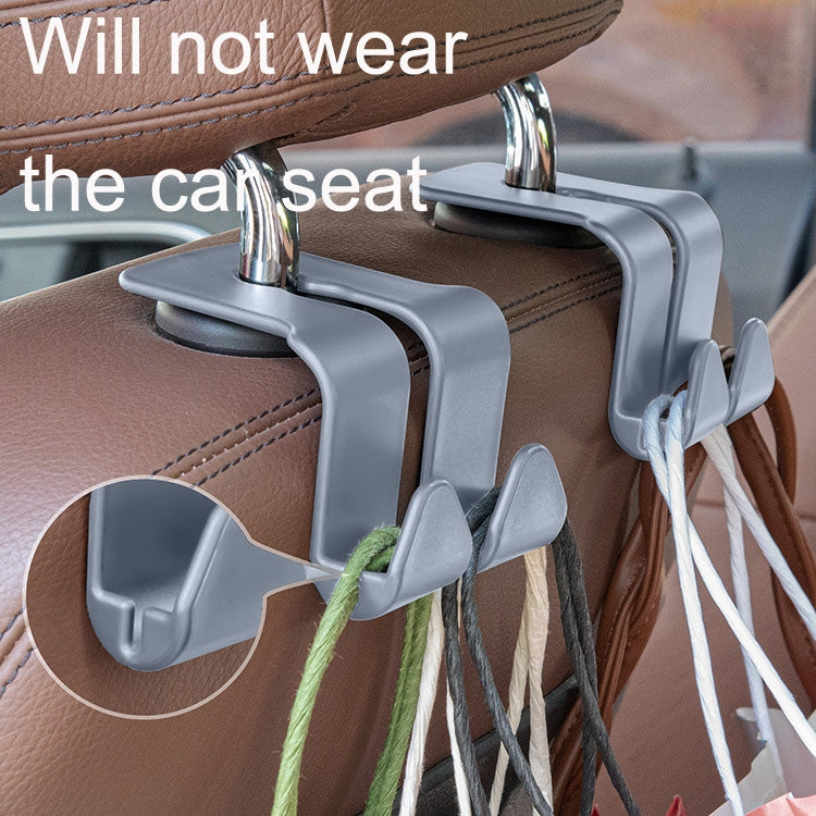 10PCS A-3 Car Hidden Seat Back Hook Multifunctional Rear Phone Holder Hook(Gray) - Auto Fastener & Clips by buy2fix | Online Shopping UK | buy2fix