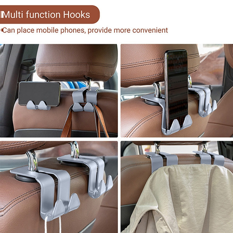 10PCS A-3 Car Hidden Seat Back Hook Multifunctional Rear Phone Holder Hook(Gray) - Auto Fastener & Clips by buy2fix | Online Shopping UK | buy2fix