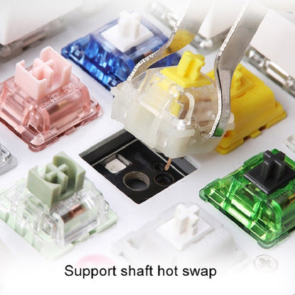 Bluetooth Wired 104-key Two-color Translucent Keycap Mechanical Keyboard(Black) by buy2fix