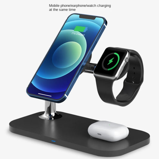 3 In 1 Magnetic Wireless Charger For iPhone12/13/14/15/16&iWatch&AirPods(Black) - Multifunction Charger by buy2fix | Online Shopping UK | buy2fix