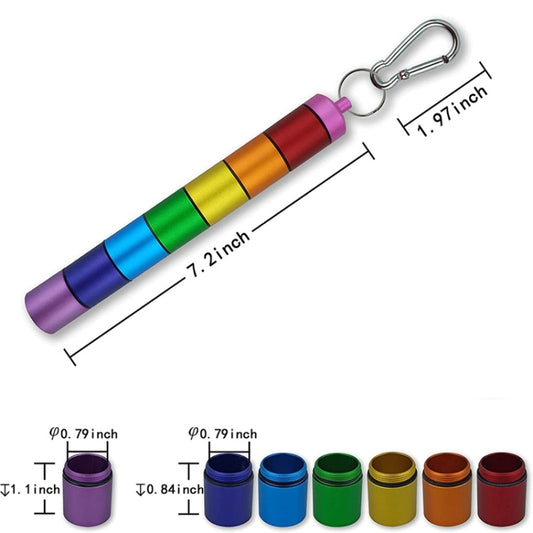 M003 Sealed Waterproof 7 Days Split Aluminum Alloy Metal Pill Box(Colorful) - Pill Boxes by buy2fix | Online Shopping UK | buy2fix