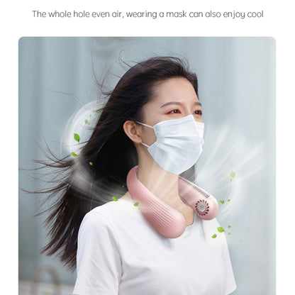 Lazy Hanging Neck Fan Bladeless Silent Sports Fan,Model: T36 Black 3000 mAh by buy2fix