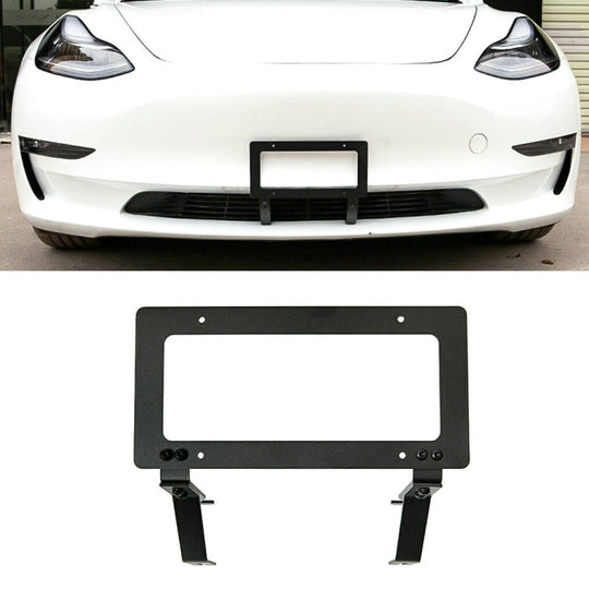Punch-free Front License Plate Holder American License Plate Bracket(For Tesla Model Y 2020-2024)