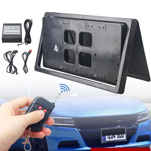 US Standard Car Flip Retractable License Plate Holder Hidden Shutter Cover License Plate Holder - License Plate Covers & Frames by buy2fix | Online Shopping UK | buy2fix