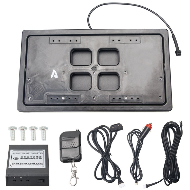 US Standard Car Flip Retractable License Plate Holder Hidden Shutter Cover License Plate Holder - License Plate Covers & Frames by buy2fix | Online Shopping UK | buy2fix