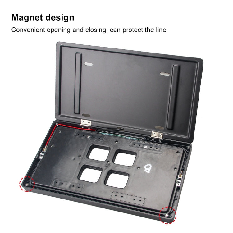 US Standard Car Flip Retractable License Plate Holder Hidden Shutter Cover License Plate Holder - License Plate Covers & Frames by buy2fix | Online Shopping UK | buy2fix