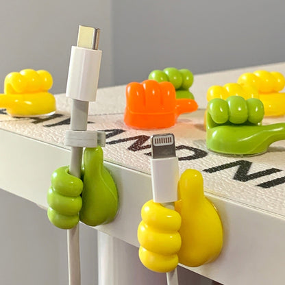 10 PCS Non-punching And Non-marking Adhesive Thumb Hook Cable Organizer(Yellow) - Shelf & Hooks by buy2fix | Online Shopping UK | buy2fix