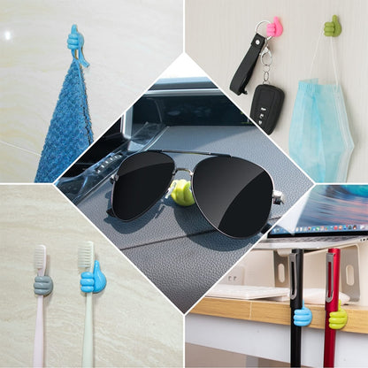 10 PCS Non-punching And Non-marking Adhesive Thumb Hook Cable Organizer(Yellow) - Shelf & Hooks by buy2fix | Online Shopping UK | buy2fix