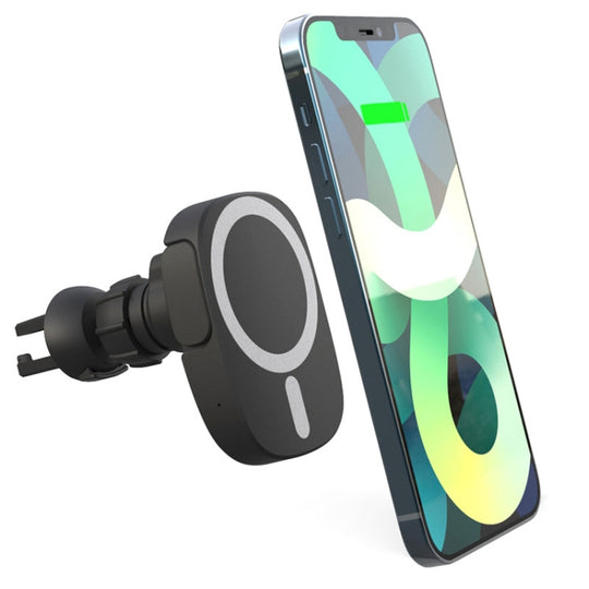 Support de charge magnétique sans fil pour voiture intelligente 15W, pour iPhone série 12/13 (noir)