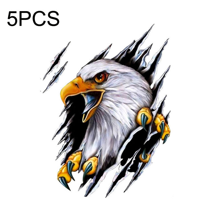 5PCS Tear Eagle 3D Car Sticker Scratch Covering Body Pull Flower Sticker, Style: Left (18x 24cm) - 3D Creative Stickers by buy2fix | Online Shopping UK | buy2fix
