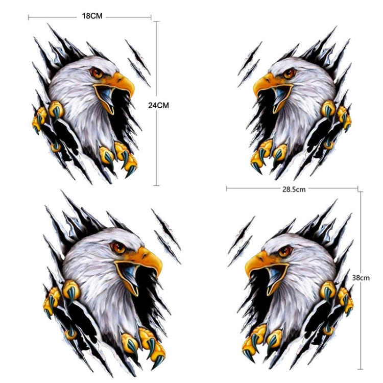 5PCS Tear Eagle 3D Car Sticker Scratch Covering Body Pull Flower Sticker, Style: Left (18x 24cm) - 3D Creative Stickers by buy2fix | Online Shopping UK | buy2fix