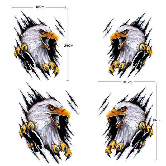 5PCS Tear Eagle 3D Car Sticker Scratch Covering Body Pull Flower Sticker, Style: Left (18x 24cm) - 3D Creative Stickers by buy2fix | Online Shopping UK | buy2fix