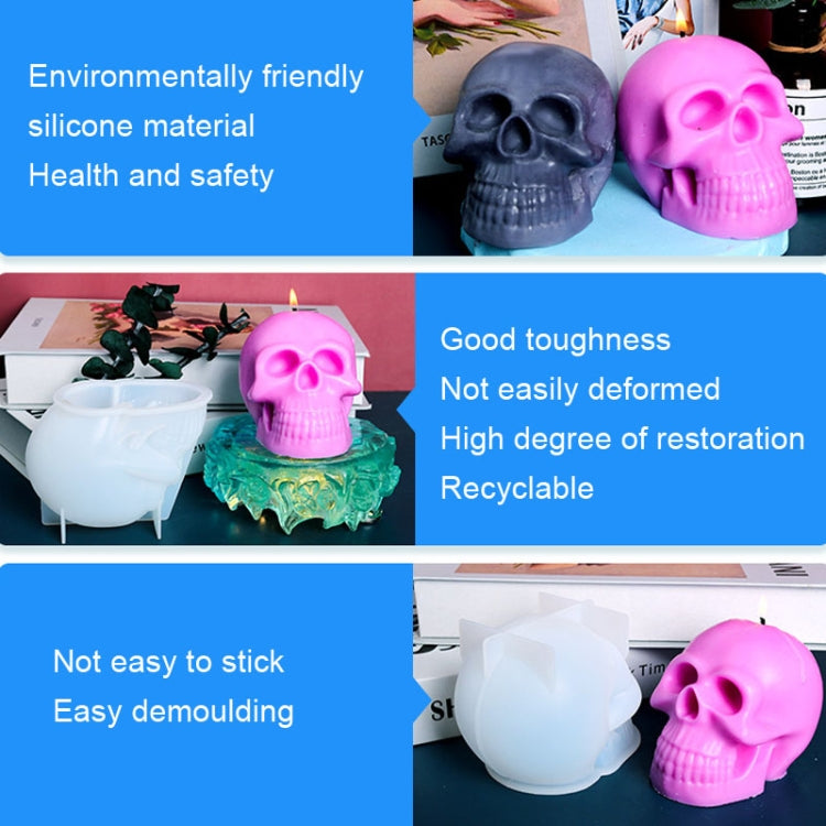 D804 Epoxy Mould Skull Candle Silicone Mould - Arts & Crafts by buy2fix | Online Shopping UK | buy2fix