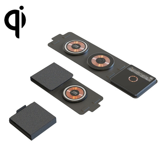 T01 15W 3 in 1 Wireless Charger Foldable Clear Glass Portable Fast Charger - Wireless Charger by buy2fix | Online Shopping UK | buy2fix