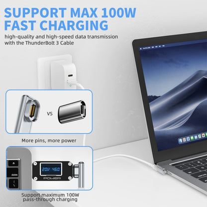 TZ30 PD100W 24Pin Fast Charge Type-C / USB-C Magnetic Elbow Adapter For MacBook Notebook Connector(Silver) - Charging Cable & Head by buy2fix | Online Shopping UK | buy2fix