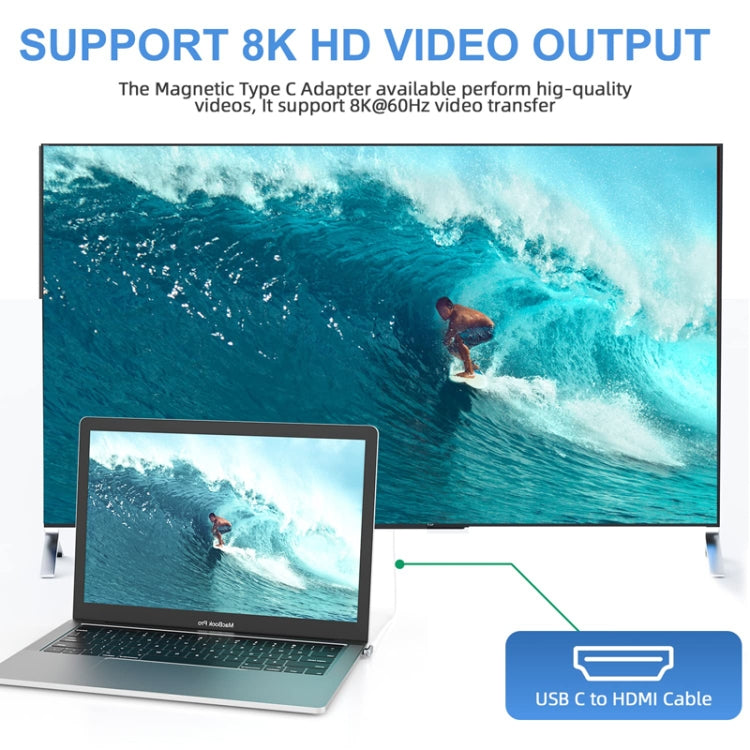 TZ30 PD100W 24Pin Fast Charge Type-C / USB-C Magnetic Elbow Adapter For MacBook Notebook Connector(Silver) - Charging Cable & Head by buy2fix | Online Shopping UK | buy2fix