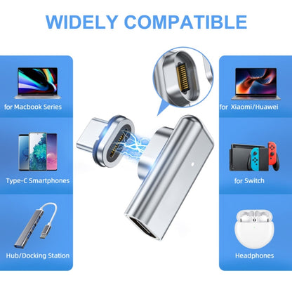 TZ30 PD100W 24Pin Fast Charge Type-C / USB-C Magnetic Elbow Adapter For MacBook Notebook Connector(Silver) - Charging Cable & Head by buy2fix | Online Shopping UK | buy2fix