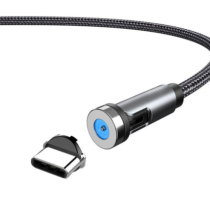 CC56 Type-C / USB-C Magnetic Interface Dust Plug Rotating Data Charging Cable, Cbale Length: 1m(Black) by buy2fix