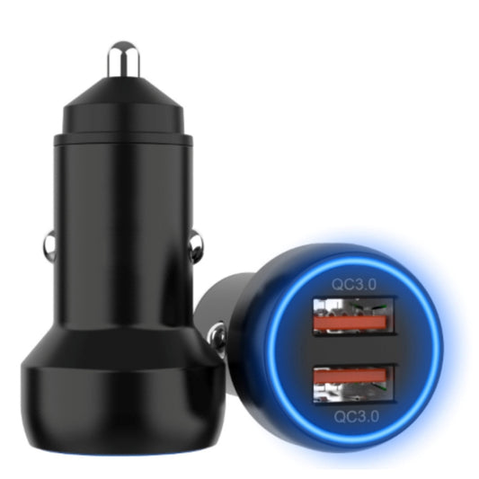 IBD352 Aluminum Alloy Dual Interface Car Charger, Spec: Double QC3.0 36W - Car Charger by buy2fix | Online Shopping UK | buy2fix