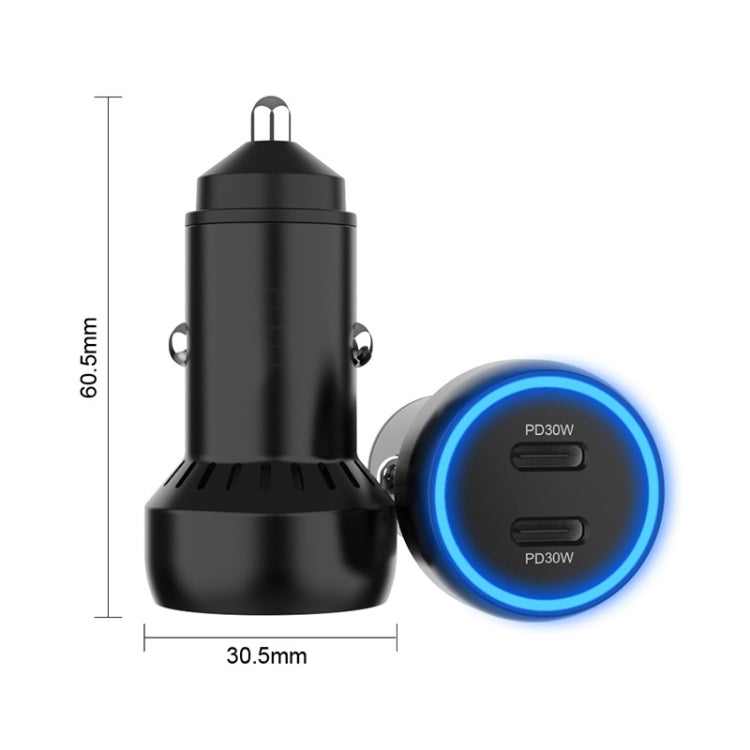 IBD352 Aluminum Alloy Dual Interface Car Charger, Spec: Double QC3.0 36W - Car Charger by buy2fix | Online Shopping UK | buy2fix