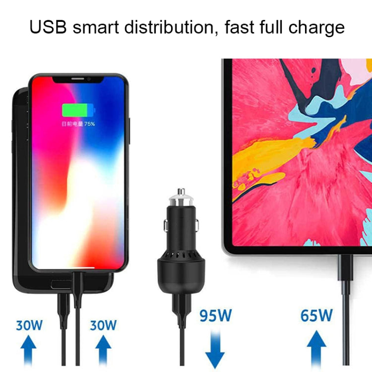 IBD350-1U2C PD30W+PD65W+QC Car Phone Charger - Car Charger by buy2fix | Online Shopping UK | buy2fix