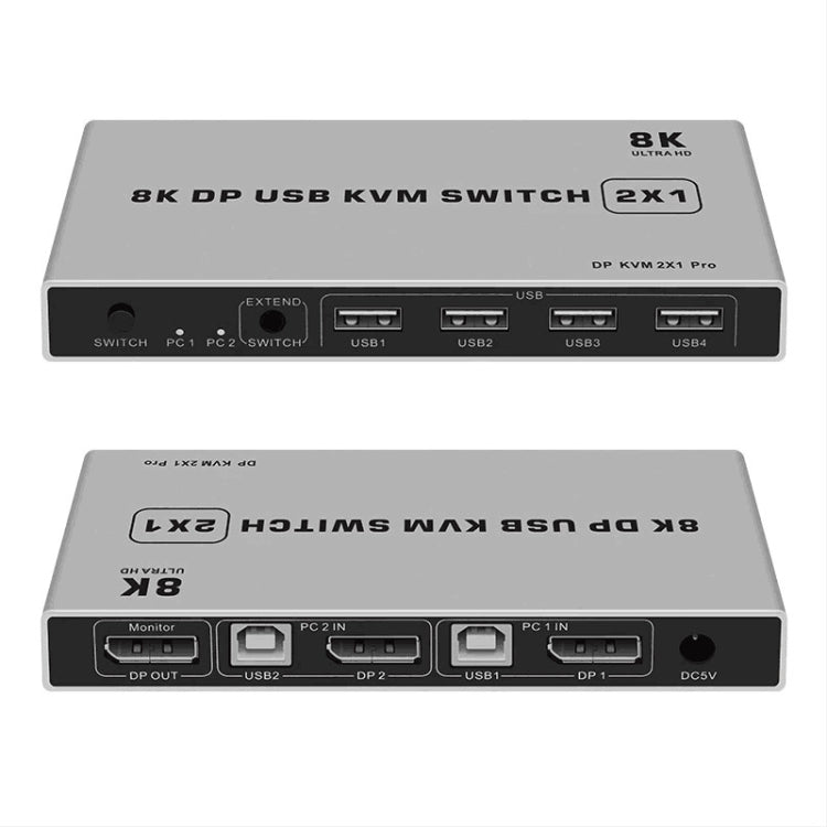8K KYSW59 60HZ DP USB KVM Switch 2-in-1 Computer Sharing Device by buy2fix