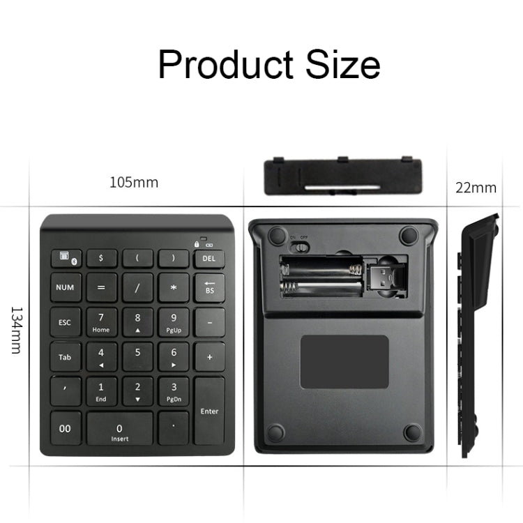 BT302 28 Keys Laptop Mini Wireless Keyboard, Spec: Bluetooth (Black) by buy2fix
