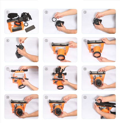 Tteoobl 20m Underwater Diving Camera Housing Case Pouch Camera Waterproof Dry Bag, Size: M(Black) by Tteoobl