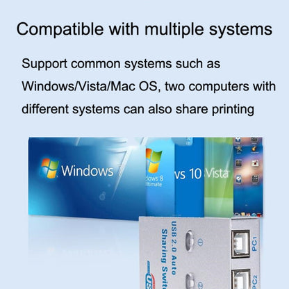 SW68 2 In 1 Switcher USB Manual Print Sharer, Color: Black by buy2fix