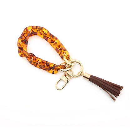 Keychain Ladies Acrylic Bracelet Jewelry(Brown) - Key Rings by buy2fix | Online Shopping UK | buy2fix