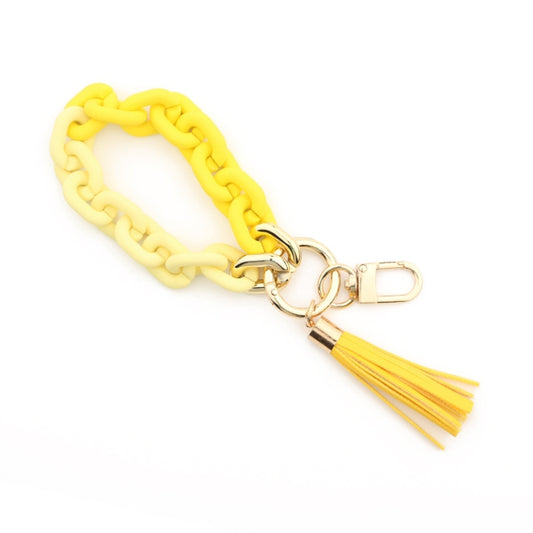 Keychain Ladies Acrylic Bracelet Jewelry(Yellow) - Key Rings by buy2fix | Online Shopping UK | buy2fix