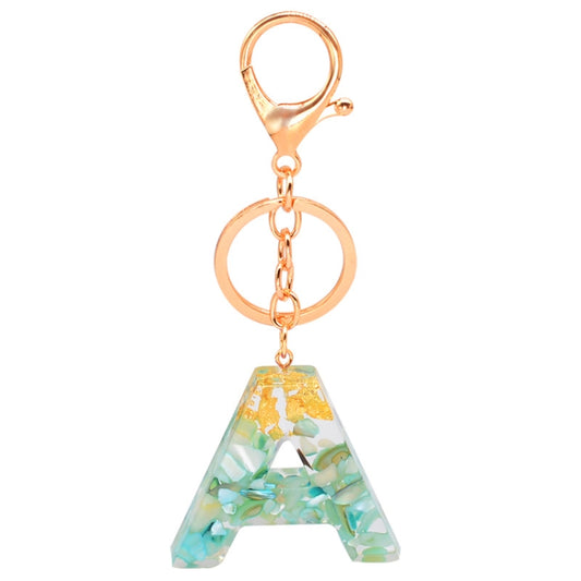 2 PCS Gold Foil Epoxy English Letter Keychain Bag Pendant(A) - Key Rings by buy2fix | Online Shopping UK | buy2fix