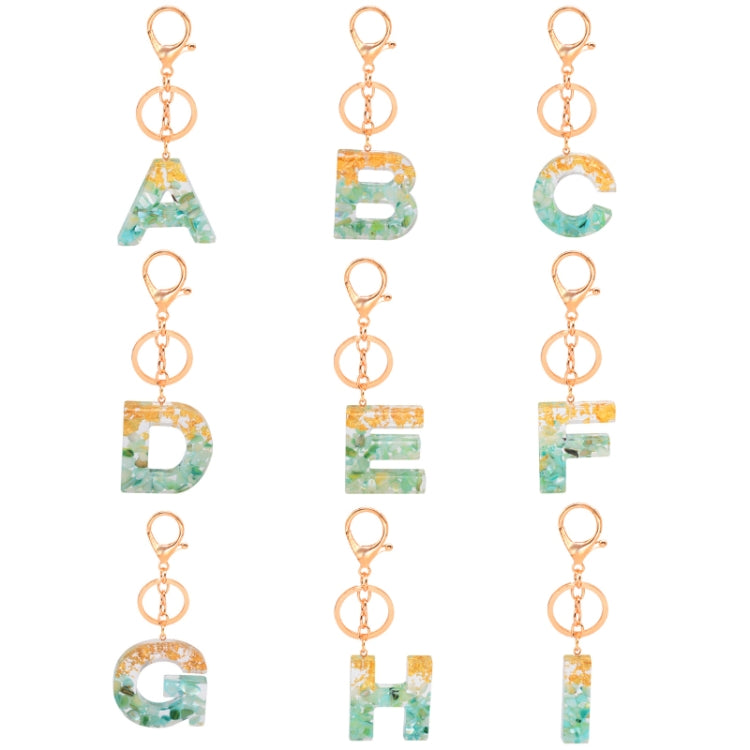 2 PCS Gold Foil Epoxy English Letter Keychain Bag Pendant(C) - Key Rings by buy2fix | Online Shopping UK | buy2fix
