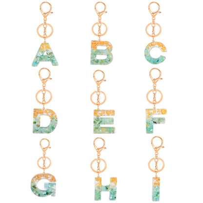 2 PCS Gold Foil Epoxy English Letter Keychain Bag Pendant(C) - Key Rings by buy2fix | Online Shopping UK | buy2fix