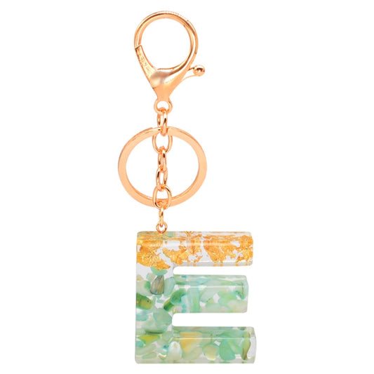 2 PCS Gold Foil Epoxy English Letter Keychain Bag Pendant(E) - Key Rings by buy2fix | Online Shopping UK | buy2fix