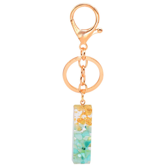 2 PCS Gold Foil Epoxy English Letter Keychain Bag Pendant(I) - Key Rings by buy2fix | Online Shopping UK | buy2fix