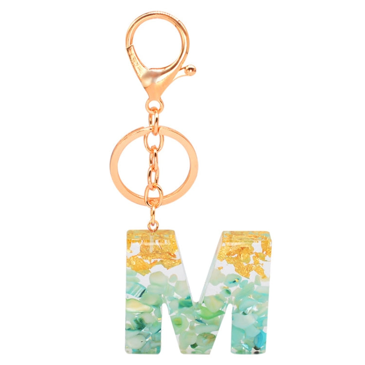 2 PCS Gold Foil Epoxy English Letter Keychain Bag Pendant(M) - Key Rings by buy2fix | Online Shopping UK | buy2fix