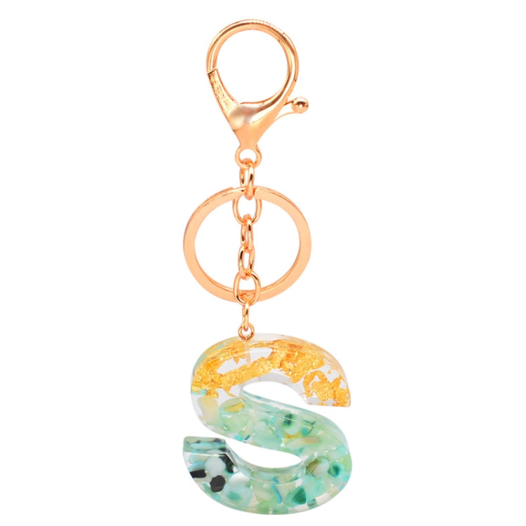 2 PCS Gold Foil Epoxy English Letter Keychain Bag Pendant(S) - Key Rings by buy2fix | Online Shopping UK | buy2fix