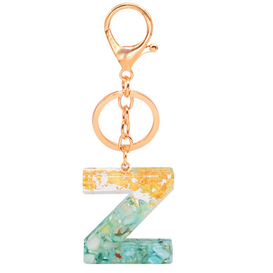 2 PCS Gold Foil Epoxy English Letter Keychain Bag Pendant(Z) - Key Rings by buy2fix | Online Shopping UK | buy2fix
