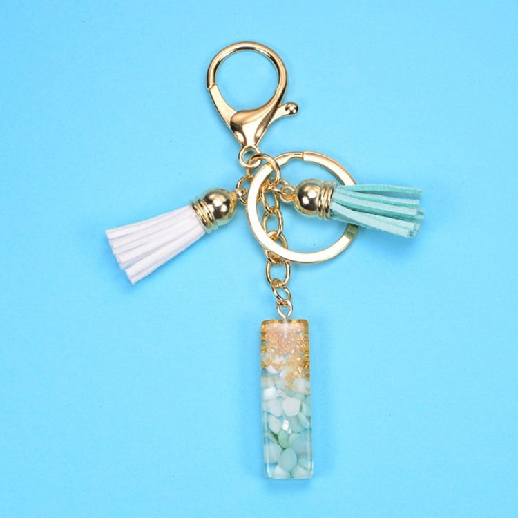2 PCS Gold Foil English Letter Tassel Keychain Bag Decoration Pendant(I) - Key Rings by buy2fix | Online Shopping UK | buy2fix
