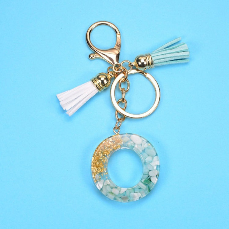 2 PCS Gold Foil English Letter Tassel Keychain Bag Decoration Pendant(O) - Key Rings by buy2fix | Online Shopping UK | buy2fix