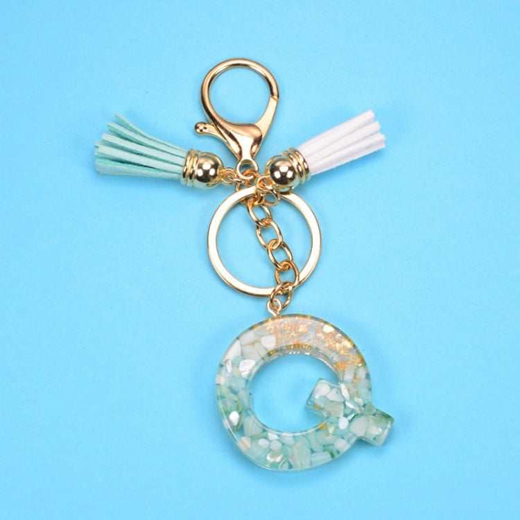 2 PCS Gold Foil English Letter Tassel Keychain Bag Decoration Pendant(Q) - Key Rings by buy2fix | Online Shopping UK | buy2fix